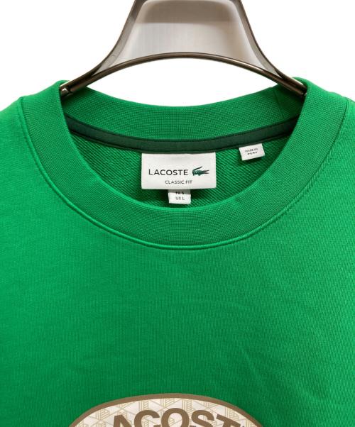 LACOSTE（ラコステ）LACOSTE (ラコステ) モノグラムレイヤードオーバルロゴクルーネックスウェット グリーン サイズ:FR5　USLの古着・服飾アイテム
