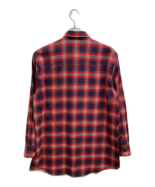 DOLCE & GABBANA（ドルチェ＆ガッバーナ）DOLCE & GABBANA (ドルチェ＆ガッバーナ) オンブレチェックネルシャツ レッド サイズ:46の古着・服飾アイテム