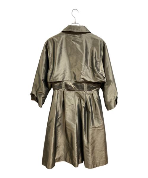 Salvatore Ferragamo（サルヴァトーレ フェラガモ）Salvatore Ferragamo (サルヴァトーレ フェラガモ) シルク混トレンチコート ブラウン サイズ:Мの古着・服飾アイテム