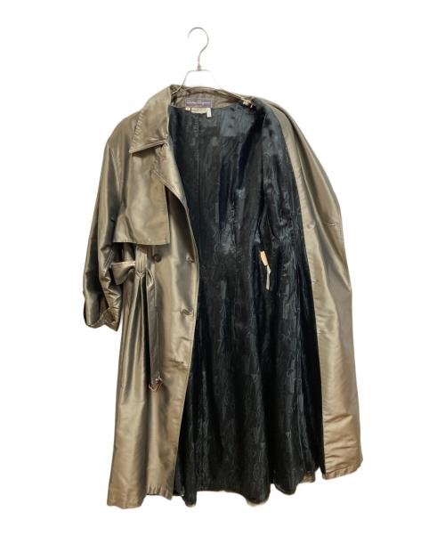 Salvatore Ferragamo（サルヴァトーレ フェラガモ）Salvatore Ferragamo (サルヴァトーレ フェラガモ) シルク混トレンチコート ブラウン サイズ:Мの古着・服飾アイテム