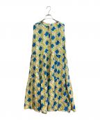 house of lotusハウスオブロータス）の古着「ノースリーブティアードワンピース」｜イエロー