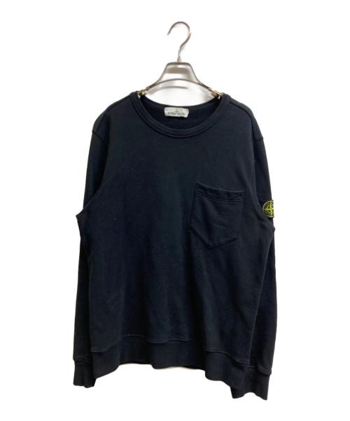 STONE ISLAND（ストーンアイランド）STONE ISLAND (ストーンアイランド) Compass Patch Garment Dyed Sweat ブラック サイズ:Mの古着・服飾アイテム