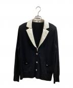 DAISY LINデイジーリン）の古着「襟付ニットカーディガン」｜ブラック