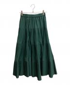 BEARDSLEYビアズリー）の古着「プリーツティアードスカート」｜グリーン