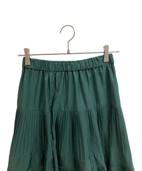 BEARDSLEY（ビアズリー）BEARDSLEY (ビアズリー) プリーツティアードスカート グリーン サイズ:FREE 未使用品の古着・服飾アイテム