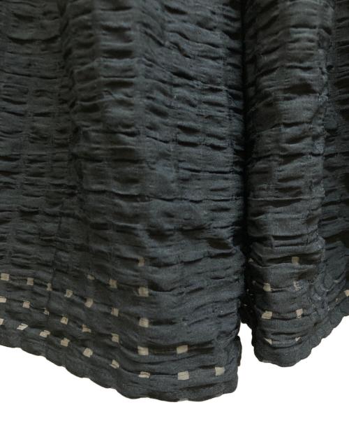 UNMINOU（アンミヌ）UNMINOU (アンミヌ) シアーチェックティアードスカート ブラック サイズ:Freeの古着・服飾アイテム