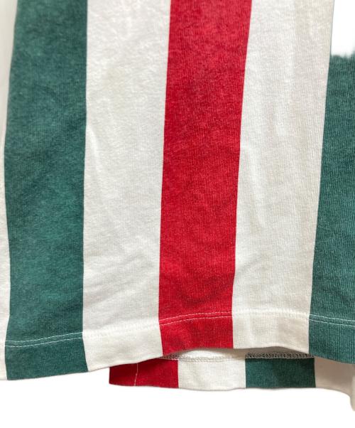 GUCCI（グッチ）GUCCI (グッチ) Web Striped Oversize Polo Shirt ホワイト×グリーン サイズ:XLの古着・服飾アイテム
