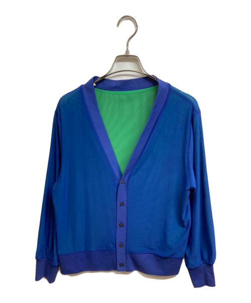 SUM1 STYLE（スミスタイル）SUM1 STYLE (スミスタイル) リバーシブルシアーカーディガン ブルー×グリーン サイズ:Freeの古着・服飾アイテム