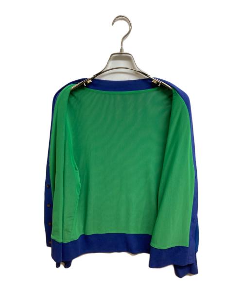 SUM1 STYLE（スミスタイル）SUM1 STYLE (スミスタイル) リバーシブルシアーカーディガン ブルー×グリーン サイズ:Freeの古着・服飾アイテム