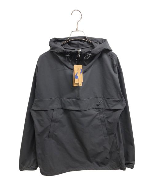 asics（アシックス）asics (アシックス) ダブルウィーブリラックスプルオーバージャケット ブラック サイズ:S 未使用品の古着・服飾アイテム