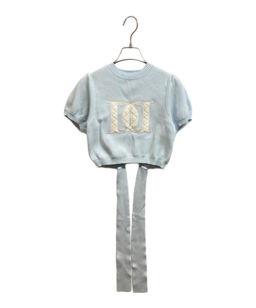 darich（ダーリッチ）Darich (ダーリッチ) バックオープンアップリケニットトップス ブルー サイズ:Free 未使用品の古着・服飾アイテム