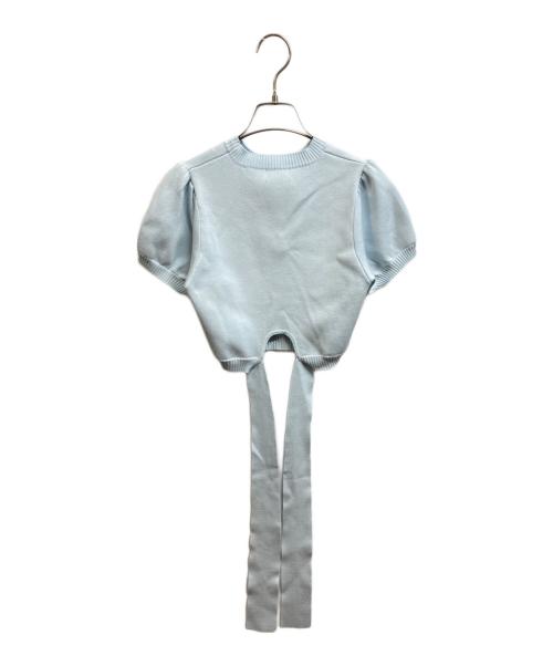 darich（ダーリッチ）Darich (ダーリッチ) バックオープンアップリケニットトップス ブルー サイズ:Free 未使用品の古着・服飾アイテム