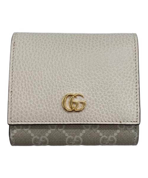 GUCCI（グッチ）GUCCI (グッチ) GGマーモント2つ折り財布 アイボリーの古着・服飾アイテム