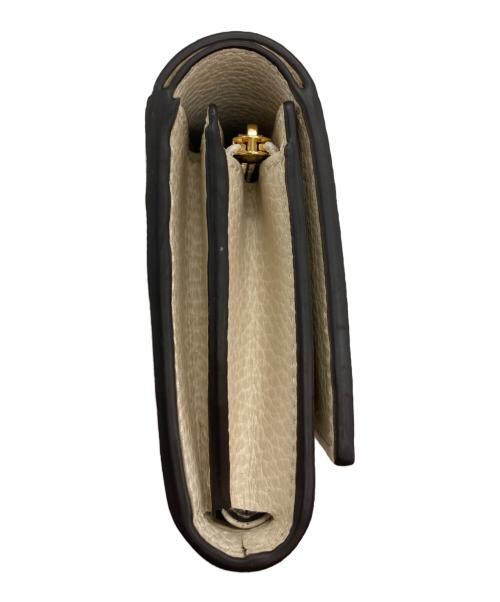 GUCCI（グッチ）GUCCI (グッチ) GGマーモント2つ折り財布 アイボリーの古着・服飾アイテム