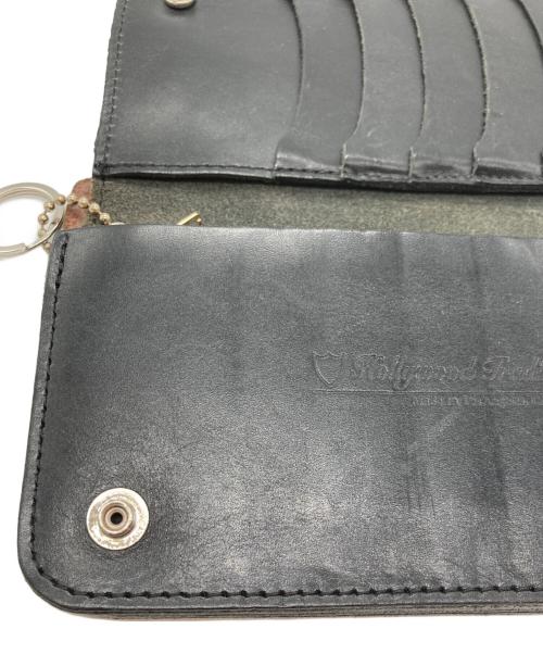Hollywood Trading Company（ハリウッドトレーディングカンパニー）Hollywood Trading Company (ハリウッドトレーディングカンパニー) スタッズ レザー 長財布 ウォレット ブラックの古着・服飾アイテム