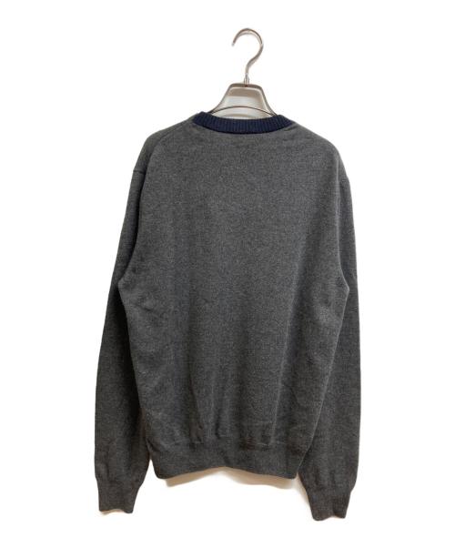 HERMES（エルメス）HERMES (エルメス) 23AW ラウンドネック ニット カシミア シグネチャー グレー サイズ:Mの古着・服飾アイテム