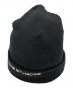 Acne studiosアクネ ストゥディオス）の古着「Logo Embroidered Ribbed Beanie」｜ブラック