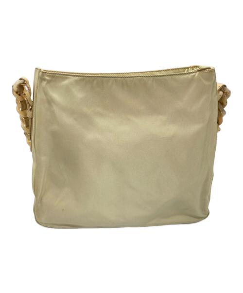 PRADA（プラダ）PRADA (プラダ) プラスチックチェーンショルダーバッグ アイボリーの古着・服飾アイテム