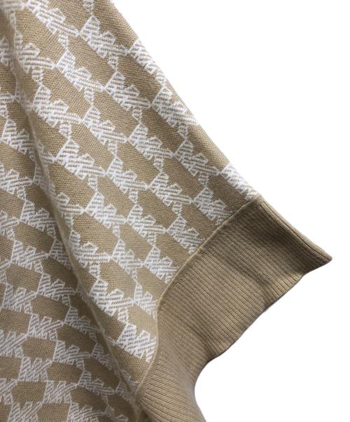 MICHAEL KORS（マイケル・コース）MICHAEL KORS (マイケルコース) ロゴグラムニットポンチョ ベージュ サイズ:L/XLの古着・服飾アイテム