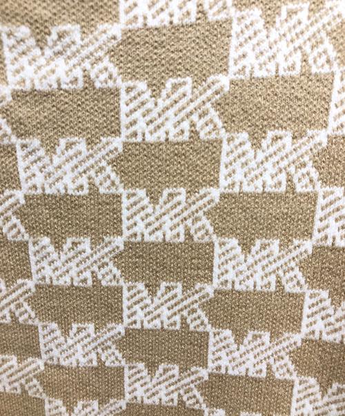 MICHAEL KORS（マイケル・コース）MICHAEL KORS (マイケルコース) ロゴグラムニットポンチョ ベージュ サイズ:L/XLの古着・服飾アイテム