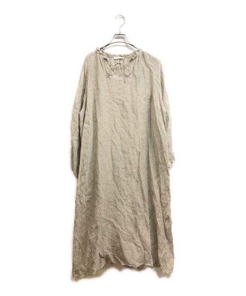 GALERIE VIE（ギャルリーヴィー）GALERIE VIE (ギャルリーヴィー) リノカラミ ギャザーワンピース ベージュ サイズ:Freeの古着・服飾アイテム