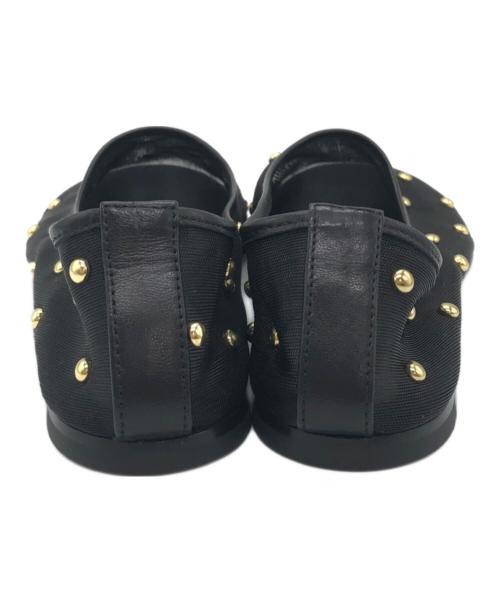 DEAR FRANCES（ディアフランセス）DEAR FRANCES (ディアフランセス) バラ スタッズド メッシュ バレエ シューズ ブラック サイズ:36の古着・服飾アイテム