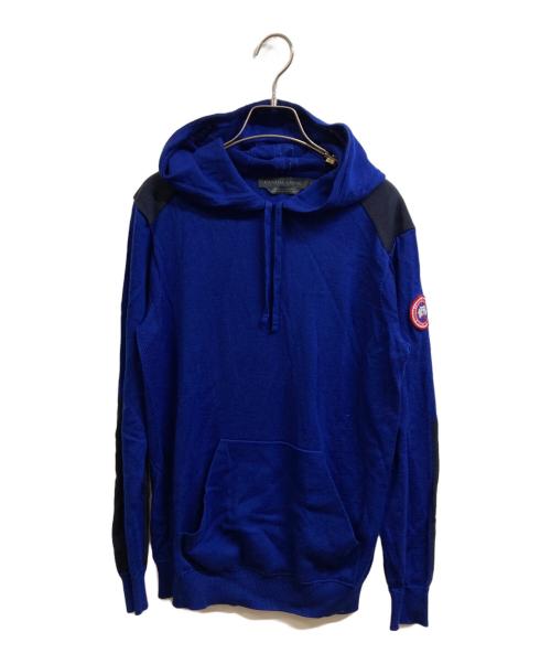 CANADA GOOSE（カナダグース）CANADA GOOSE (カナダグース) AMHERSTニットフードパーカーフーディ ブルー サイズ:Sの古着・服飾アイテム