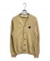 PLAY COMME des GARCONS（プレイコムデギャルソン）の古着「ハートワンポイントニットカーディガン」｜ベージュ