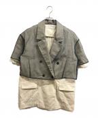 MAISON SPECIALメゾンスペシャル）の古着「See-through Layered Half Sleeve Jacket」｜アイボリー