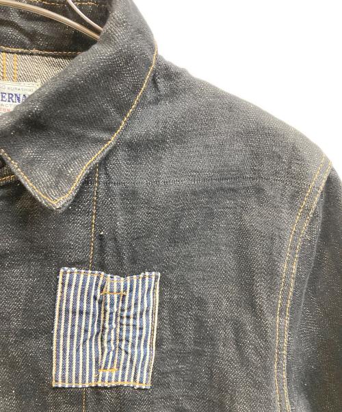 ETERNAL（エターナル）ETERNAL (エターナル) ヒッコリー ストライプパッチワークデニムカバーオール インディゴ サイズ:38の古着・服飾アイテム