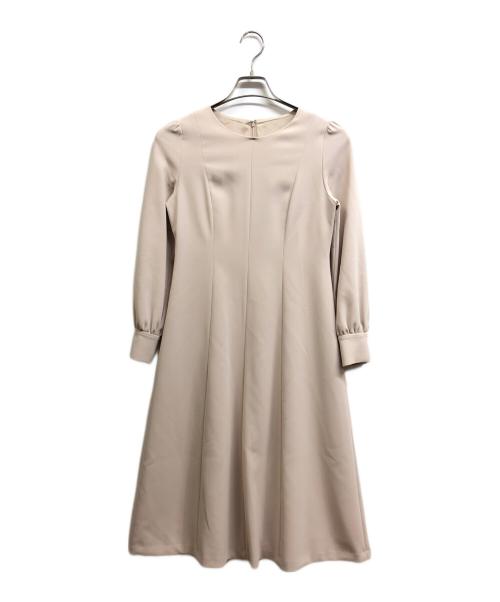 ANAYI（アナイ）ANAYI (アナイ) ストレッチクロスフレアワンピース ベージュ サイズ:36の古着・服飾アイテム