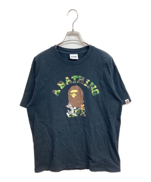A BATHING APE（ア ベイシング エイプ）A BATHING APE (ア ベイシング エイプ) 1ST CAMO COLLEGE TEE ブラック サイズ:Lの古着・服飾アイテム