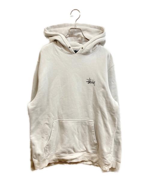 stussy（ステューシー）stussy (ステューシー) ロゴパーカー ホワイト サイズ:Lの古着・服飾アイテム