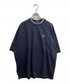 FRED PERRY×BEAMSフレッドペリー×ビームス）の古着「オーバーサイズ ピケ Tシャツ」｜ネイビー