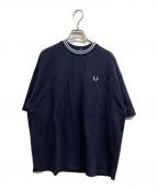 BEAMS×FRED PERRYビームス×フレッドペリー）の古着「オーバーサイズ ピケ Tシャツ」｜ネイビー