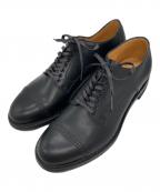 Porter Classic×makersポータークラシック×メイカーズ）の古着「パンチドキャップトゥレザーシューズ」｜ブラック