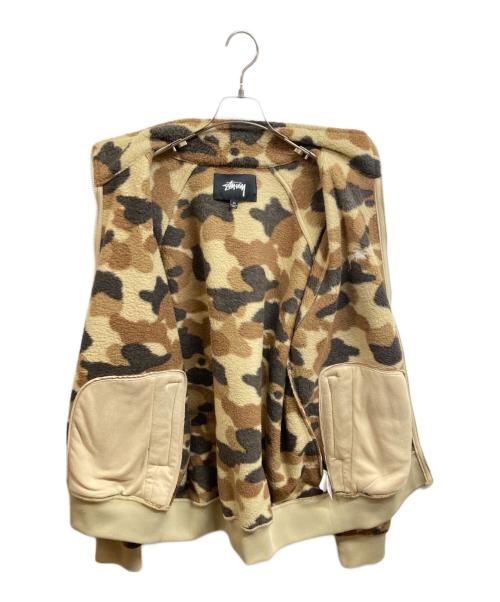 stussy（ステューシー）stussy (ステューシー) Camo Fleece Jacket ブラウン サイズ:XLの古着・服飾アイテム