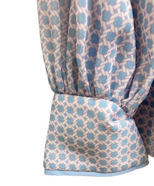 ANAYI（アナイ）ANAYI (アナイ) サークルローププリントボウタイブラウス ブルー サイズ:38の古着・服飾アイテム