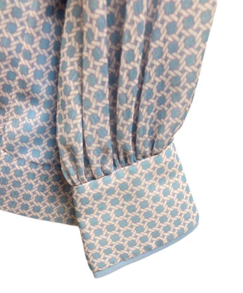 ANAYI（アナイ）ANAYI (アナイ) サークルローププリントボウタイブラウス ブルー サイズ:38の古着・服飾アイテム