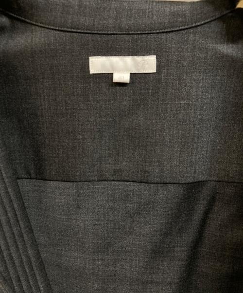 R（アール）R (アール) ウールトロストレッチ ピンタックブラウス グレー サイズ:40の古着・服飾アイテム