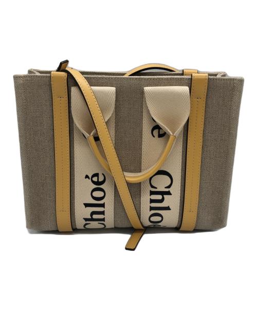 Chloe（クロエ）Chloe (クロエ) ウッディ スモール トートバッグ ベージュの古着・服飾アイテム