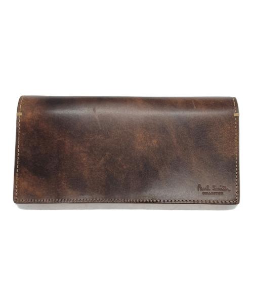 Paul Smith COLLECTION（ポールスミス コレクション）Paul Smith COLLECTION (ポールスミス コレクション) PCステインカーフ長財布 ブラウンの古着・服飾アイテム