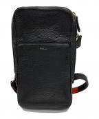 PAUL SMITHポールスミス）の古着「レザーボディーバッグ」｜ブラック