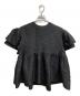 UNMINOU（アンミヌ）の古着「ダブルフレアジャガードトップス」｜ブラック
