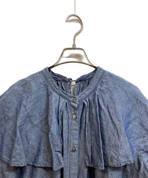 nest Robe（ネストローブ）nest Robe (ネストローブ) コットンリネンダンガリーケープドレス インディゴ サイズ:Fの古着・服飾アイテム