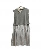 UNMINOUアンミヌ）の古着「スウェットドッキングワンピース」｜グレー