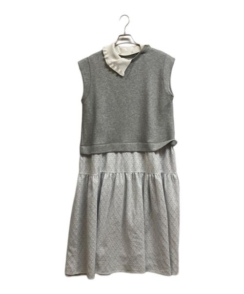 UNMINOU（アンミヌ）UNMINOU (アンミヌ) スウェットドッキングワンピース グレー サイズ:Fの古着・服飾アイテム