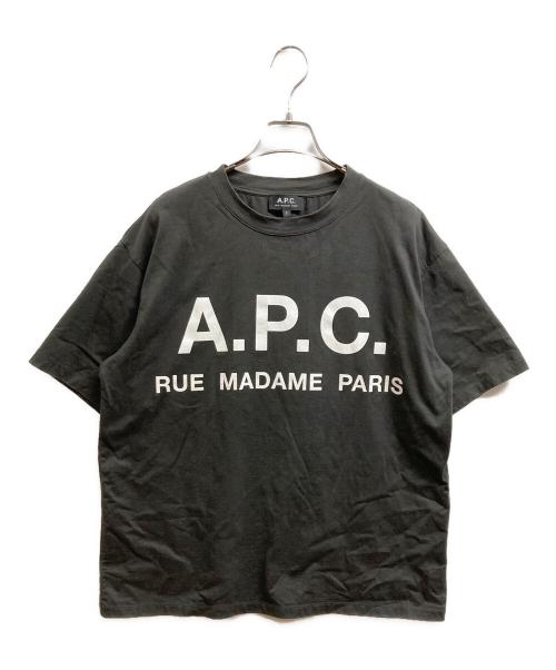 A.P.C.（アーペーセー）A.P.C. (アーペーセー) ロゴプリント オーバーサイズTシャツ グレー サイズ:Sの古着・服飾アイテム