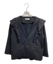 UNMINOU（アンミヌ）の古着「フリルジャケット」｜ブラック