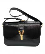 Yves Saint Laurentイヴサンローラン）の古着「Black Patent Leather Large ChYc Flap Bag」｜ブラック